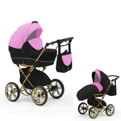 Produktbild von Klassischer Kinderwagen Sorento Gold 2 in 1 inkl. Sportsitz in 19 Farben