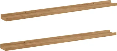 Immagine prodotto di vidaXL Mensole da parete, 2 pezzi, marrone, 100 x 9 x 3 cm, materiale composito di legno