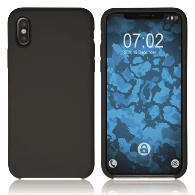 Produktbild von PhoneNatic Case kompatibel mit Apple iPhone Xs - schwarz Silikon Hülle Softcore Cover