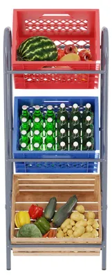 Produktbild von TroniTechnik® Getränkekistenregal 3 Kisten Kistenregal 3 Kästen Bierkastenständer Getränkeständer mit Wandhalterung