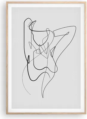 Produktbild von Gerahmtes Poster - Rahmen in heller Eiche - Frau Bleistift Linie - 70x100 cm - Wand Bild - Wanddeko - Wandbilder - Kunstposter - Wandposter - Bilderrahmen - Bilder - Kunstdruck - P2NPA70x100-4991