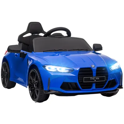 Produktbild von AIYAPLAY Elektroauto für Kinder, BMW M4, Batterieauto für Kinder, 12 V, mit ferngesteuerten Scheinwerfern, Hupe, Musik, Geschwindigkeit 3–5 km/h, Sicherheitsgurt, Blau