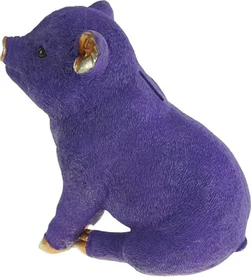 Produktbild von Voss Sparschwein lila Kunststoff 24 x 12 cm Figur Dekoration Schwein Sparen