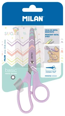 Obrázek produktu pro Školní nůžky Milan Pastel - 13,4 cm, fialové