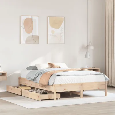 Produktbild von Massivholzbett ohne Matratze 120x190 cm Kiefernholz, Klassische Betten 2024 Neu DesignMöbel