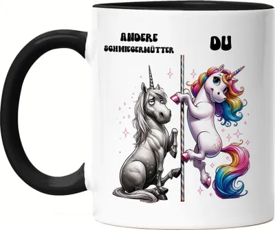 Produktbild von Andere Schwiegermütter Du Einhorn Tasse Schwarz Hochzeit Schwiegermutter Humor