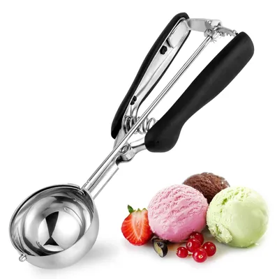 Produktbild von Solidchoice – Professioneller Eislöffel aus Edelstahl mit Schnellauslösemechanismus