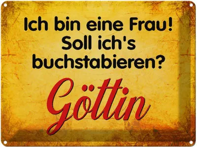 Produktbild von vianmo Blechschild 30x40 cm ich bin Frau Göttin Spruch Zitat