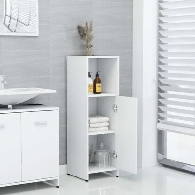 Produktbild von "Winterschlussverkauf "Toilettenschrank - CLORIS - Badezimmerschrank - schlichte Design - Weiß 30x30x95 cm Holzwerkstoff - NeuMöbel4055207