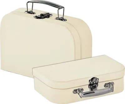 Produktbild von VBS Koffer, 2er-Set, Karton, Cremefarben, 23 x 15 x 6,5 cm und 18 x 13 x 6 cm