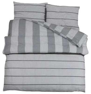 Produktbild von vidaXL Bettwäsche-Set Grau 200x200 cm Baumwolle