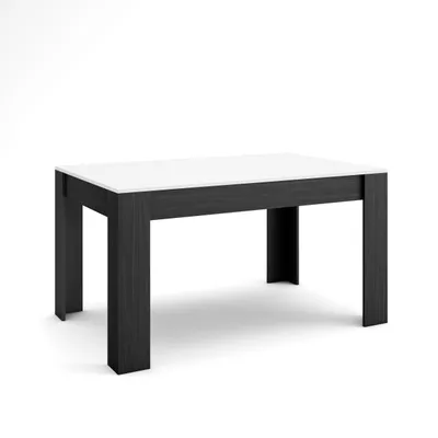 Produktbild von Esszimmertisch, 140x90x76 cm, Für 6 Gäste, Stubentisch, Weiß und Schwarz