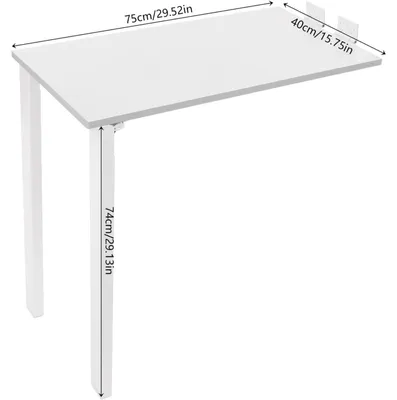 Immagine prodotto di Tavolo pieghevole da parete, design salvaspazio, stile moderno, BIANCO