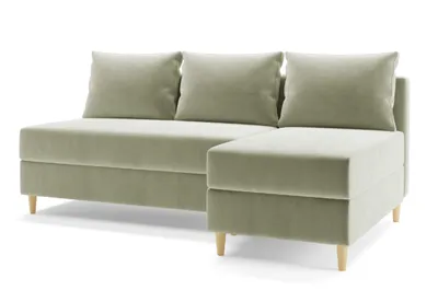 Image de AX LIVING Canapé d'angle Petit Farring Moderne 204 cm en Vert sauge - Style & Confort