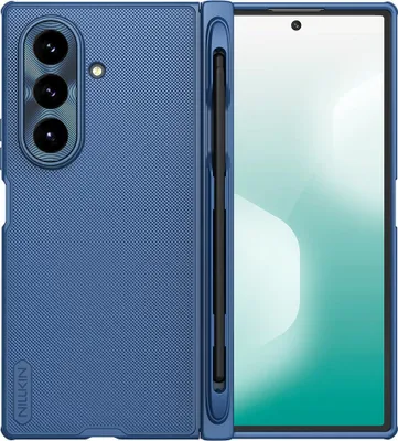 Produktbild von Handyhülle für Galaxy Z Fold7 mit MagSafe, Nillkin Super Frosted Shield Fold Magnetic S-Pen + Stift, Blau