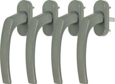 Produktbild von 4 x Alu Fenstergriff in Dunkelsilber F9 - Stiftlänge 35mm