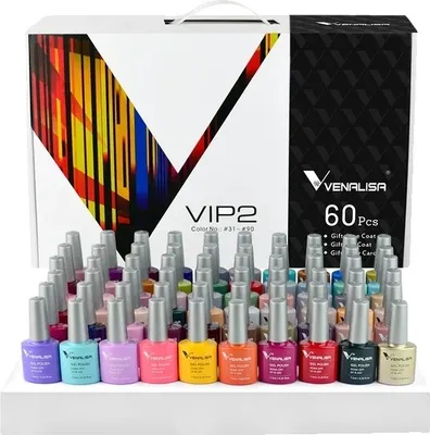 Obrázek produktu pro Sada gelových laků na nehty, barevný stojan, značkové pouzdro, (31-90) VIP2