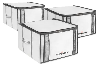 Image de COMPACTOR - Lot 3 housses rangement sous vide M - 42 x 40 x H.25 cm - Blanc