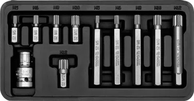 Produktbild von Yato YT-0415, 10 Stück(e), 12-Kerben-Flansch, 9.5 mm, M10, M12, M5, M6, M8, Stahl, 25,4 / 2 mm (1 / 2")