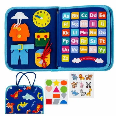 Obrázok produktu pre Kruzzel Montessori senzorická kniha pre deti 3+ – jednorožec, 7 aktivít