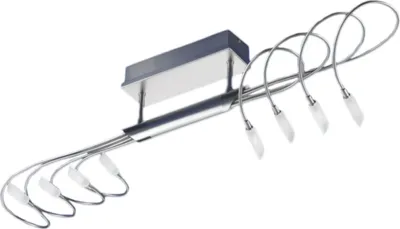 Produktbild von B-Leuchten Deckenleuchte Halogen 8-flamming spiral mehrarmig matt nickel chrom