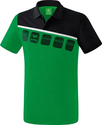 Produktbild von Erima 5-C Poloshirt Kinder - Smaragd / Schwarz / Weiß  | Größe: 140