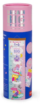 Produktbild von Legami - Dream Big Little One Messlatte zum Aufhängen für die Körpergröße von Kindern, bis 160 cm, 41 Aufkleber im Lieferumfang enthalten, mit Holzlei