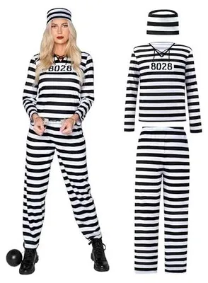 Zdjęcie produktu dla Kostium więźnia dla dorosłych kobiet na halloween imprezę cosplay