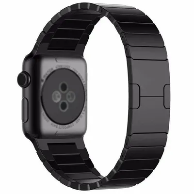 Produktbild von Strap-it Apple Watch 8 Luxus-Metallarmband (Schwarz)