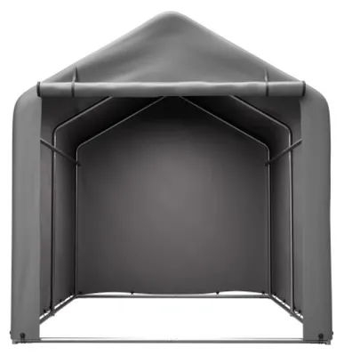 Produktbild von Zimilo Fahrradgarage 160x220x165 cm, Wetterfestes Garagenzelt mit Rolltor, Stahlrahmen pulverbeschichtet, UV Schutz, Outdoor Geräteschuppen, Grau