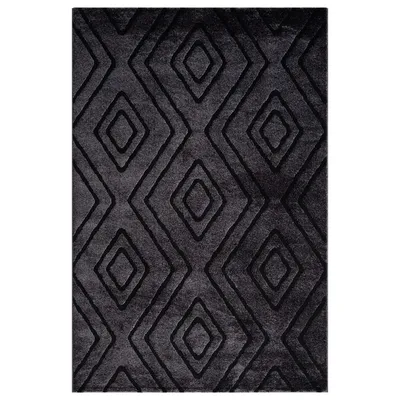 Produktbild von Teppich Modern Super Weicher Wohnzimmer Teppich, 3D Effekt, Hochflor, Langflor, Skandinavisch Robust, Farbe:Anthrazit, Maße:200x290 cm