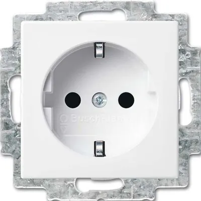 Productafbeelding van BJ SCHUKO stopcontact, spatwaterdicht, 20 EUCR-914, alpinweiß, Busch-balance SI