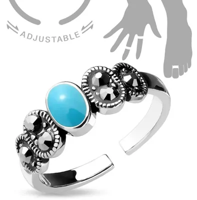 Produktbild von Zehenring / Mid Ring „Boho Türkis“