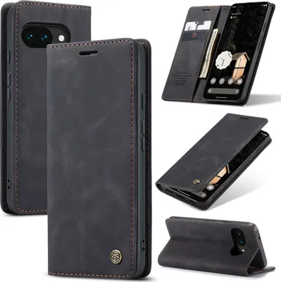 Obrázek produktu pro Pouzdro pro Google Pixel 10A, RetroPolyuretanKožené Pouzdro s Funkcí Stojánku černé