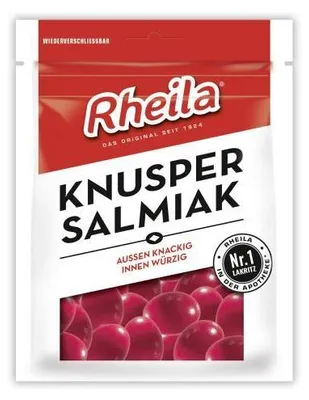 Zdjęcie produktu dla Rheila chrupiące draże salmiak z lukrecją bez laktozy 90g