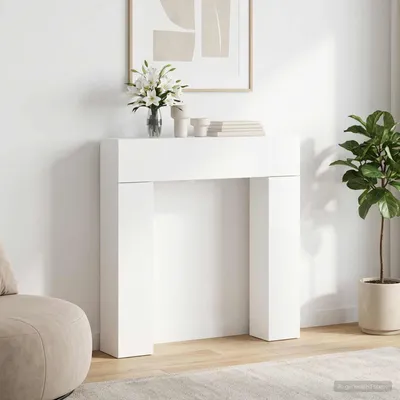 Produktbild von PUEAZU Kaminumrandung Weiß 102 x 18 x 100,5 cm Holzwerkstoff - Sonstiges Kaminzubehör &50798