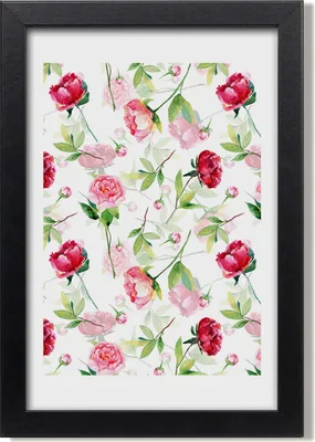 Produktbild von Bild 20x30 MDF-Rahmen, Wandkunst Rosen und Pfingstrosen