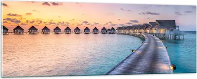 Produktbild von Bilder auf glas - Malediven Meer - 90x30cm - Glasbilder - Wandbilder - Kunstdruck - zum Aufhängen bereit - Wanddekoration aus Glas - Glas Bilder - Wandbild auf Glas - Einteilig - GAB90x30-4082