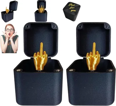 Productafbeelding van Middelvinger in een doos - Set van 2 - Verrassingsgeschenkdoos met middelvinger