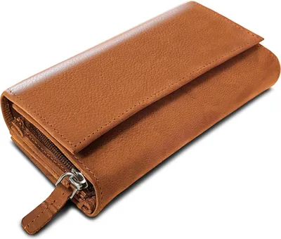 Produktbild von ROYALZ "Orelia" Vintage Leder Geldbörse für Damen Portemonnaie groß mit vielen Fächern RFID-Blocker Brieftasche Querformat