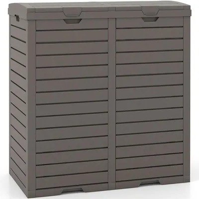 Obrázek produktu pro Venkovní odpadkový koš o objemu 62 galonů B0D3QB62DV, 86,5 x 40,6 x 86,6 cm, šedý