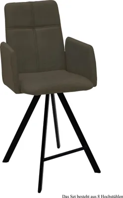 Produktbild von Thekenstuhl (8er-Set) Dekhova 52x109x60 Schwarz/Khaki