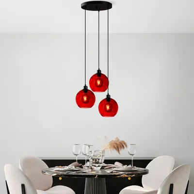 Produktbild von Opviq, Benek - 20-14321, Kronleuchter, Rot, METALLKÖRPER, 44 x 44 x 40 - 120 cm