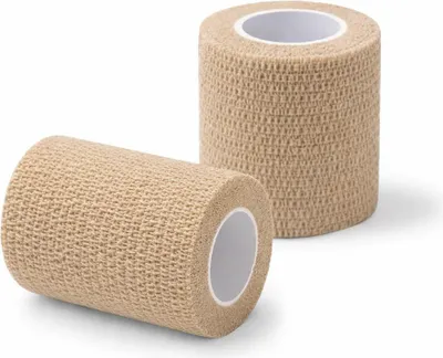 Zdjęcie produktu dla Bandaż Elastyczny Kohezyjny Samoprzylepny Beżowy Opaska Opatrunkowa 5 Cm X 4.5 M
