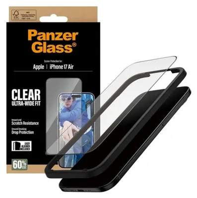 Produktbild von PanzerGlass ® Displayschutz iPhone Air | Ultra-Wide Fit m. EasyAligner, Apple, Apple - iPhone Air, Trockene Anwendung, Kratzresistent, Schockresistent, Transparent, 1 Stück(e)