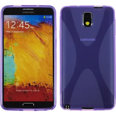 Produktbild von PhoneNatic Case kompatibel mit Samsung Galaxy Note 3 - lila Silikon Hülle X-Style + 2 Schutzfolien