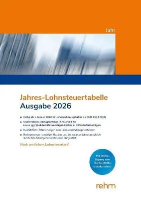 Produktbild von Jahres-Lohnsteuertabelle 2026