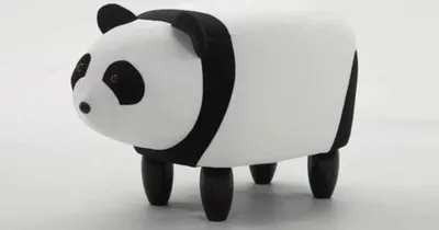 Produktbild von Tierhocker PANDA schwarz weiß Kinderhocker