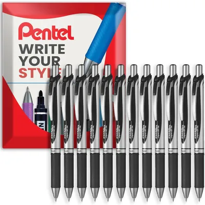 Productafbeelding van Pentel EnerGel XM BL77 - Intrekbare vloeibare gel inkt pen - 0,7 mm - 54% gerecycled - Zwarte inkt