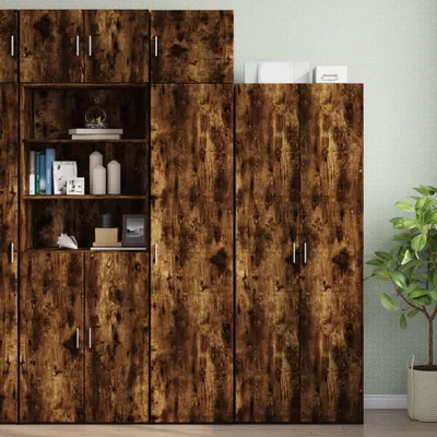 Produktbild von vidaXL Hochschrank Schmal Räuchereiche 45x42,5x225 cm Holzwerkstoff